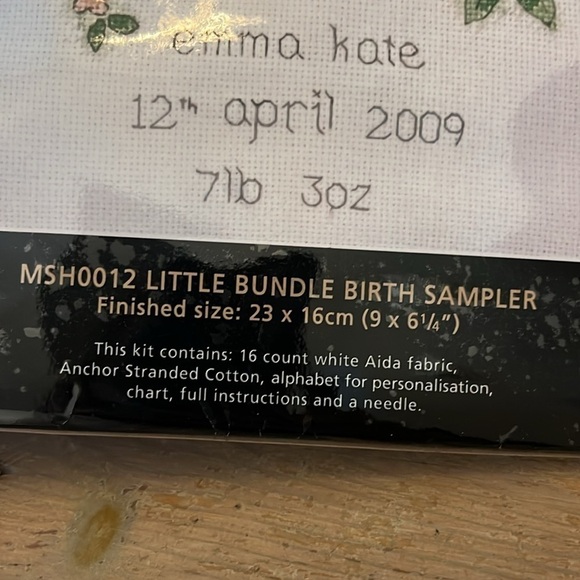 Anchor Counted Cross Stitch Kit New Little Bundle Birth Sampler Crafts Baby - Picture 4 of 6